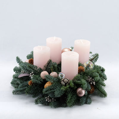 Kleiner Adventskranz in Candy Blush | 30cm