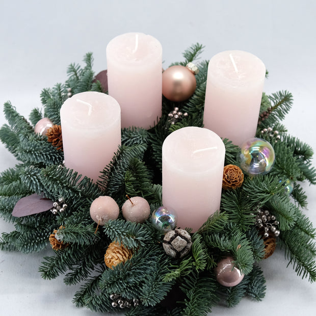 Kleiner Adventskranz in Candy Blush | 30cm