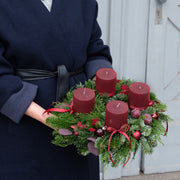 Zeitloser Adventskranz in Burgundy | 30cm