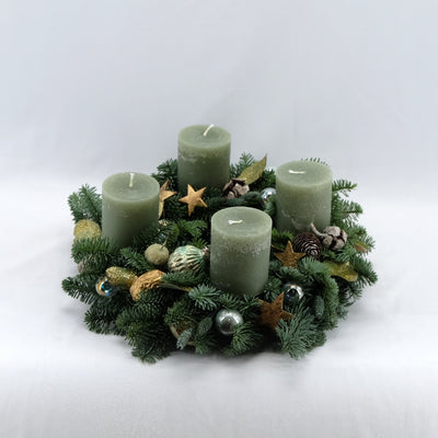 Natürlicher Adventskranz in Eukalyptusgrün | 30cm
