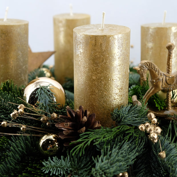 Exklusiver Adventskranz in Gold | 40cm