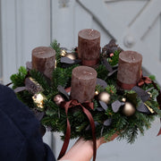 Adventskranz "Shiny Mokka & Dark Chocolate" | 35cm