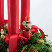 Besonderer Adventskranz "Nussknacker" in Rot und Gold | 35cm
