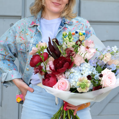 "Ladylike" in Bordeaux, Rosé und Hellblau