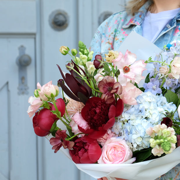 "Ladylike" in Bordeaux, Rosé und Hellblau